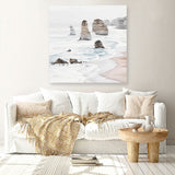 Shop Great Ocean Road I (Square) Canvas Print a coastal themed painted framed canvas wall art print from The Print Emporium artwork collection - Buy Australian made fine art painting style stretched canvas prints for the home and your interior decor space, TPE-948-CA-40X40-NF