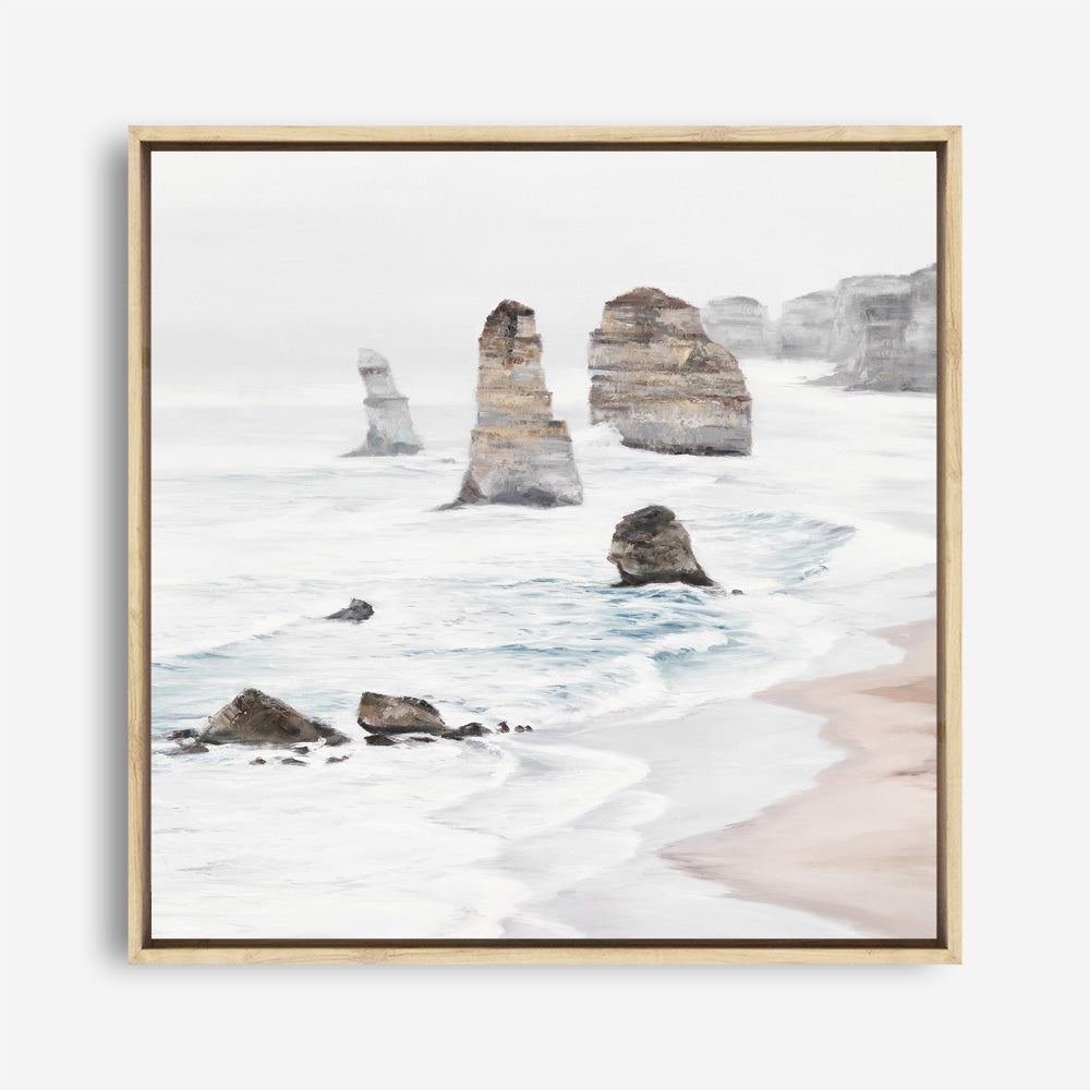 Shop Great Ocean Road I (Square) Canvas Print a coastal themed painted framed canvas wall art print from The Print Emporium artwork collection - Buy Australian made fine art painting style stretched canvas prints for the home and your interior decor space, TPE-948-CA-40X40-NF