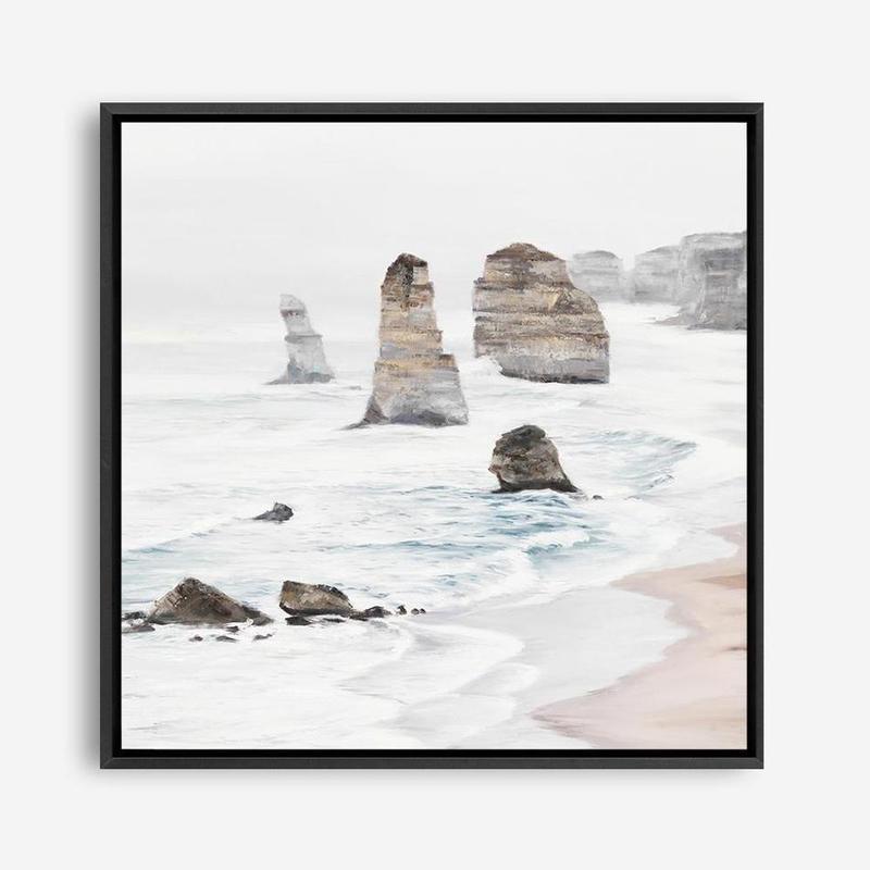 Shop Great Ocean Road I (Square) Canvas Print a coastal themed painted framed canvas wall art print from The Print Emporium artwork collection - Buy Australian made fine art painting style stretched canvas prints for the home and your interior decor space, TPE-948-CA-40X40-NF