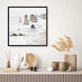 Shop Great Ocean Road I (Square) Canvas Print a coastal themed painted framed canvas wall art print from The Print Emporium artwork collection - Buy Australian made fine art painting style stretched canvas prints for the home and your interior decor space, TPE-948-CA-40X40-NF
