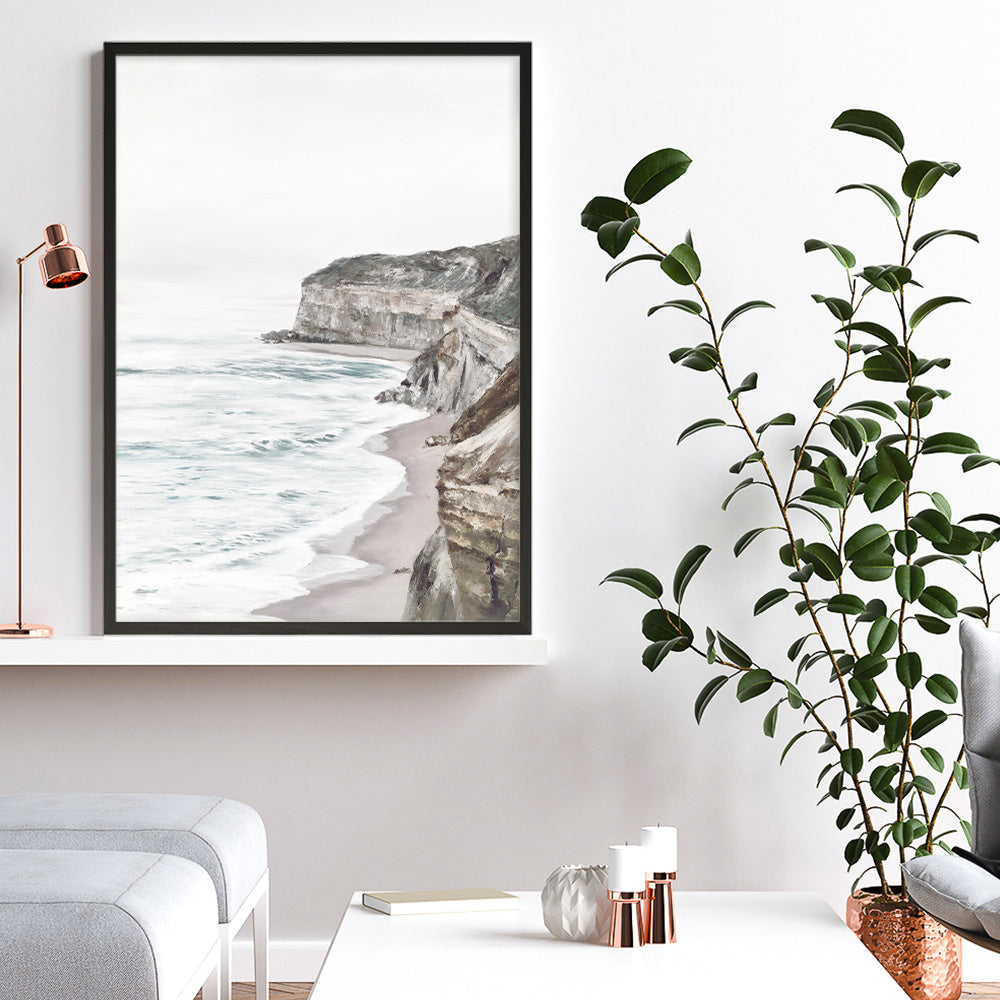 Shop Great Ocean Road II Art Print a coastal themed painted wall art print from The Print Emporium wall artwork collection - Buy Australian made fine art painting style poster and framed prints for the home and your interior decor room, TPE-385-AP