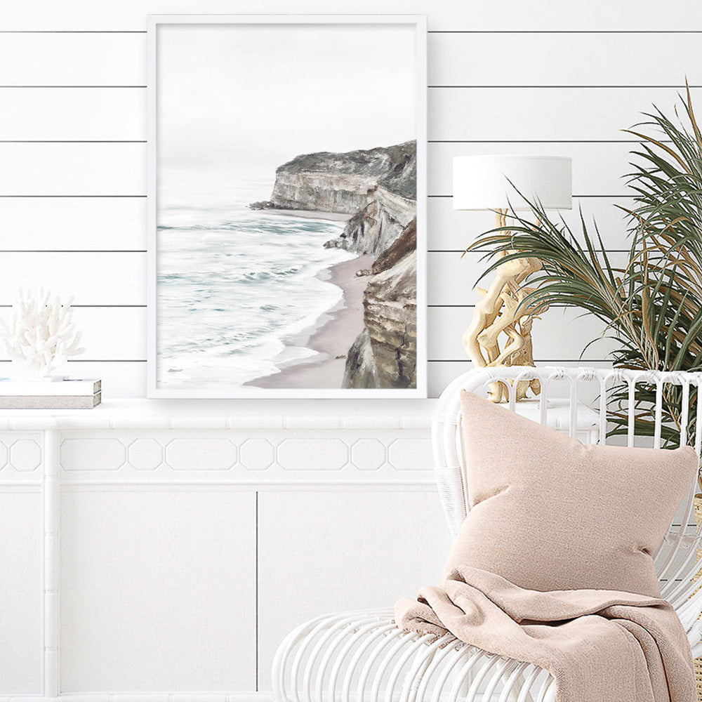 Shop Great Ocean Road II Art Print a coastal themed painted wall art print from The Print Emporium wall artwork collection - Buy Australian made fine art painting style poster and framed prints for the home and your interior decor room, TPE-385-AP