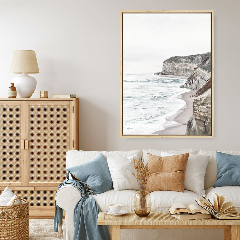 Shop Great Ocean Road II Canvas Print a coastal themed painted framed canvas wall art print from The Print Emporium artwork collection - Buy Australian made fine art painting style stretched canvas prints for the home and your interior decor space, TPE-385-CA-35X46-NF