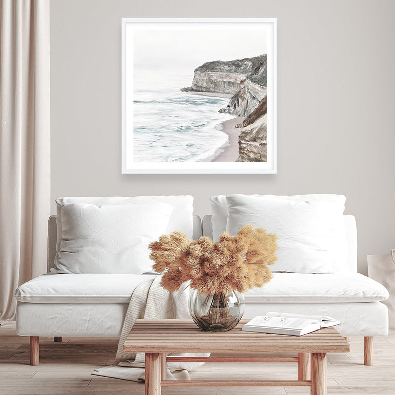 Shop Great Ocean Road II (Square) Art Print a coastal themed painted wall art print from The Print Emporium wall artwork collection - Buy Australian made fine art painting style poster and framed prints for the home and your interior decor room, TPE-949-AP