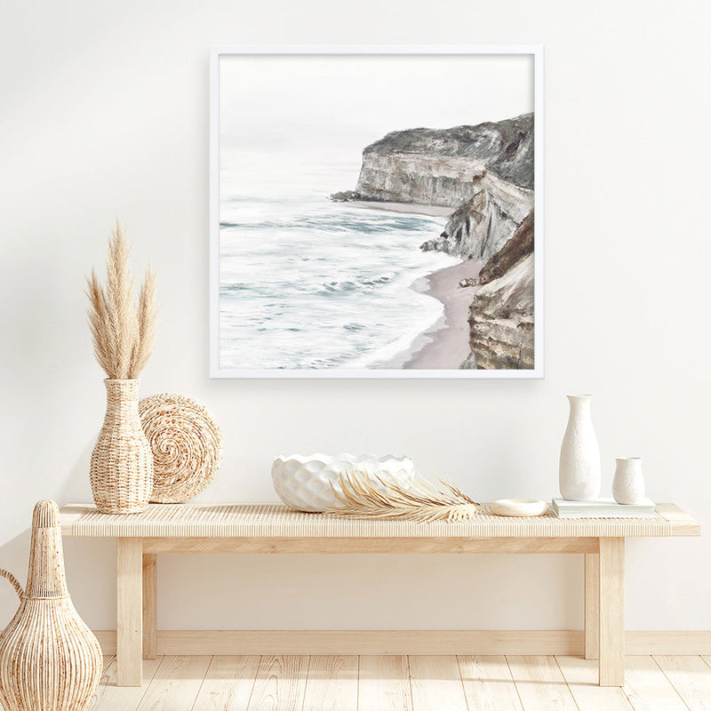 Shop Great Ocean Road II (Square) Art Print a coastal themed painted wall art print from The Print Emporium wall artwork collection - Buy Australian made fine art painting style poster and framed prints for the home and your interior decor room, TPE-949-AP