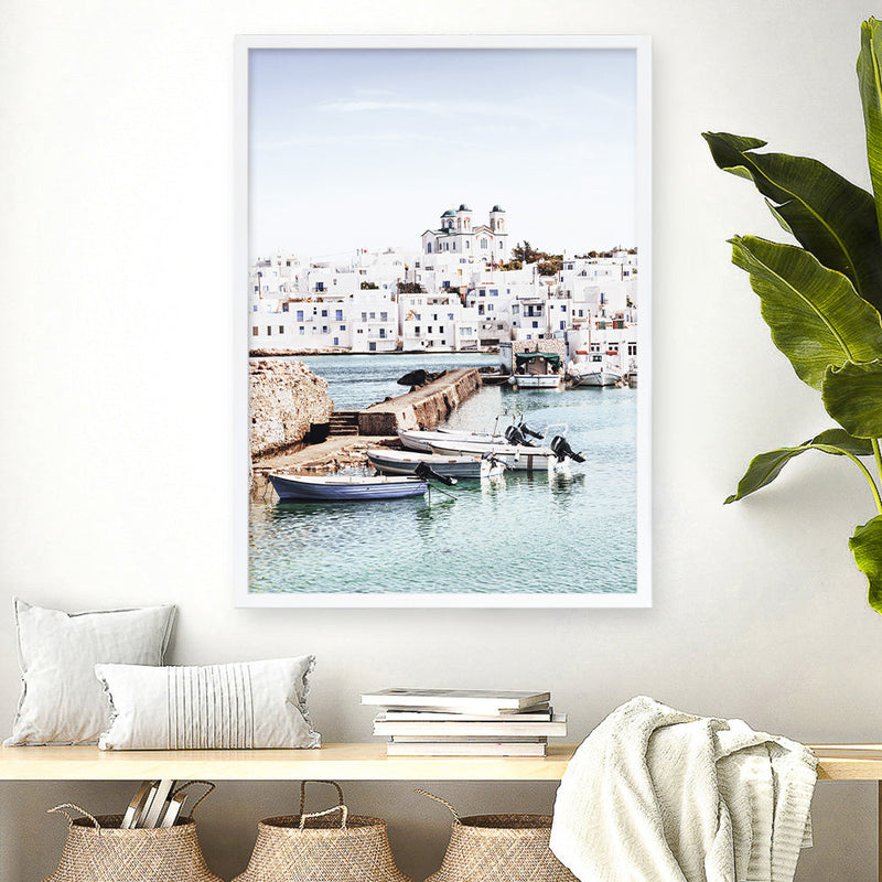 Shop Grecian Port I Photo Art Print a coastal themed photography wall art print from The Print Emporium wall artwork collection - Buy Australian made fine art poster and framed prints for the home and your interior decor, TPE-1198-AP