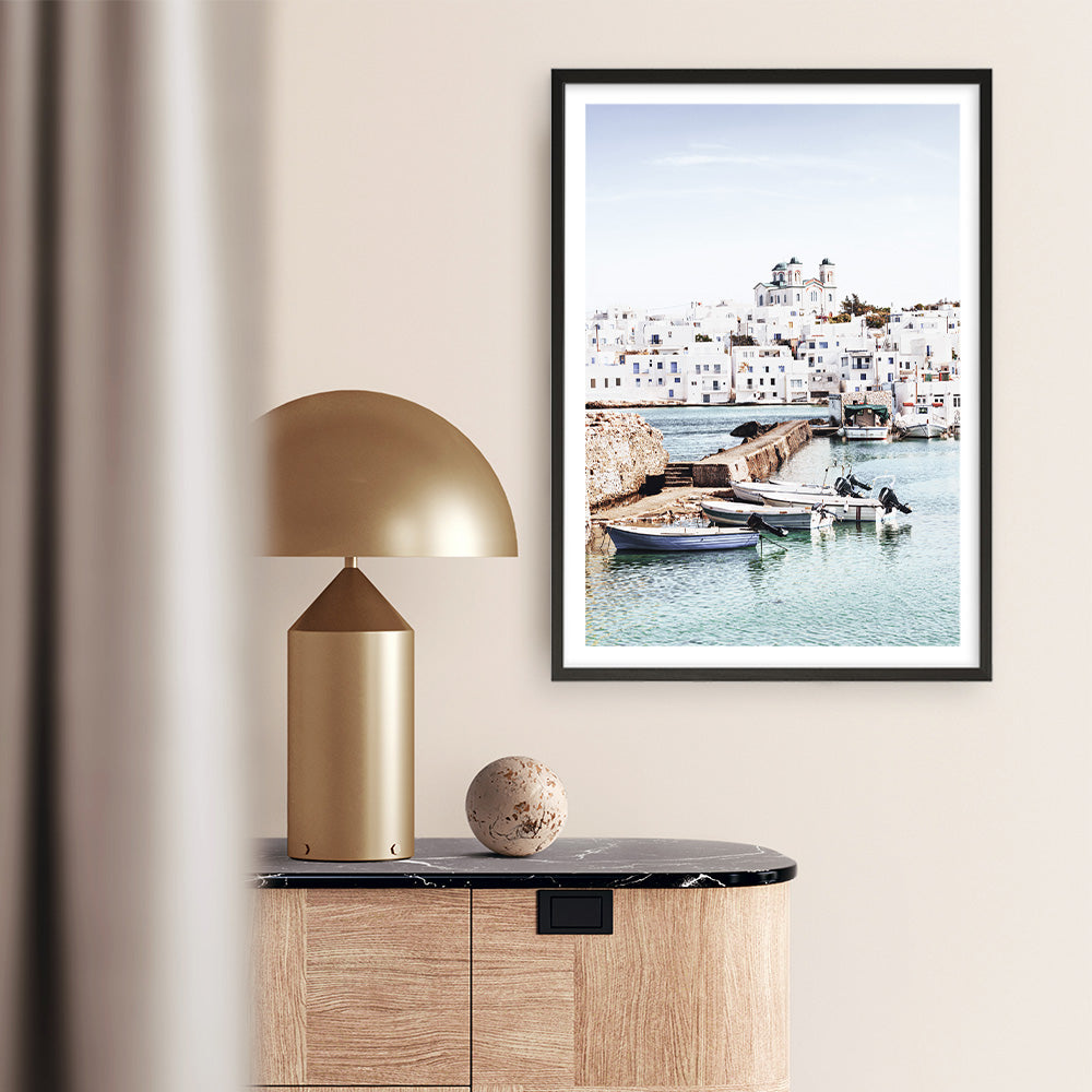 Shop Grecian Port I Photo Art Print a coastal themed photography wall art print from The Print Emporium wall artwork collection - Buy Australian made fine art poster and framed prints for the home and your interior decor, TPE-1198-AP
