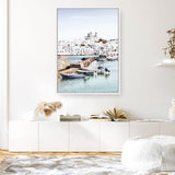 Shop Grecian Port I Photo Canvas Print a coastal themed photography framed stretched canvas print from The Print Emporium wall artwork collection - Buy Australian made prints for the home and your interior decor space, TPE-1198-CA-35X46-NF