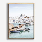 Shop Grecian Port I Photo Canvas Print a coastal themed photography framed stretched canvas print from The Print Emporium wall artwork collection - Buy Australian made prints for the home and your interior decor space, TPE-1198-CA-35X46-NF