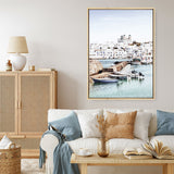 Shop Grecian Port I Photo Canvas Print a coastal themed photography framed stretched canvas print from The Print Emporium wall artwork collection - Buy Australian made prints for the home and your interior decor space, TPE-1198-CA-35X46-NF