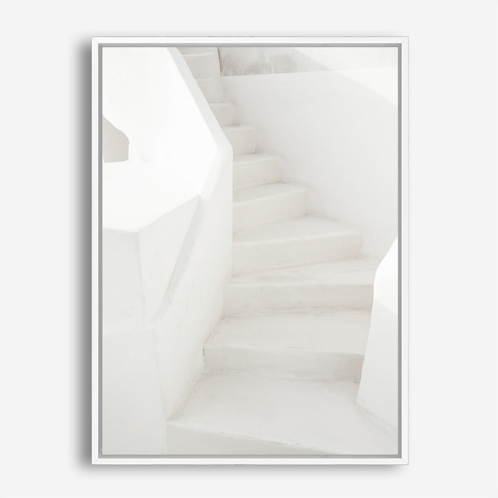 Shop Grecian Stairs Photo Canvas Print a coastal themed photography framed stretched canvas print from The Print Emporium wall artwork collection - Buy Australian made prints for the home and your interior decor space, TPE-1332-CA-35X46-NF