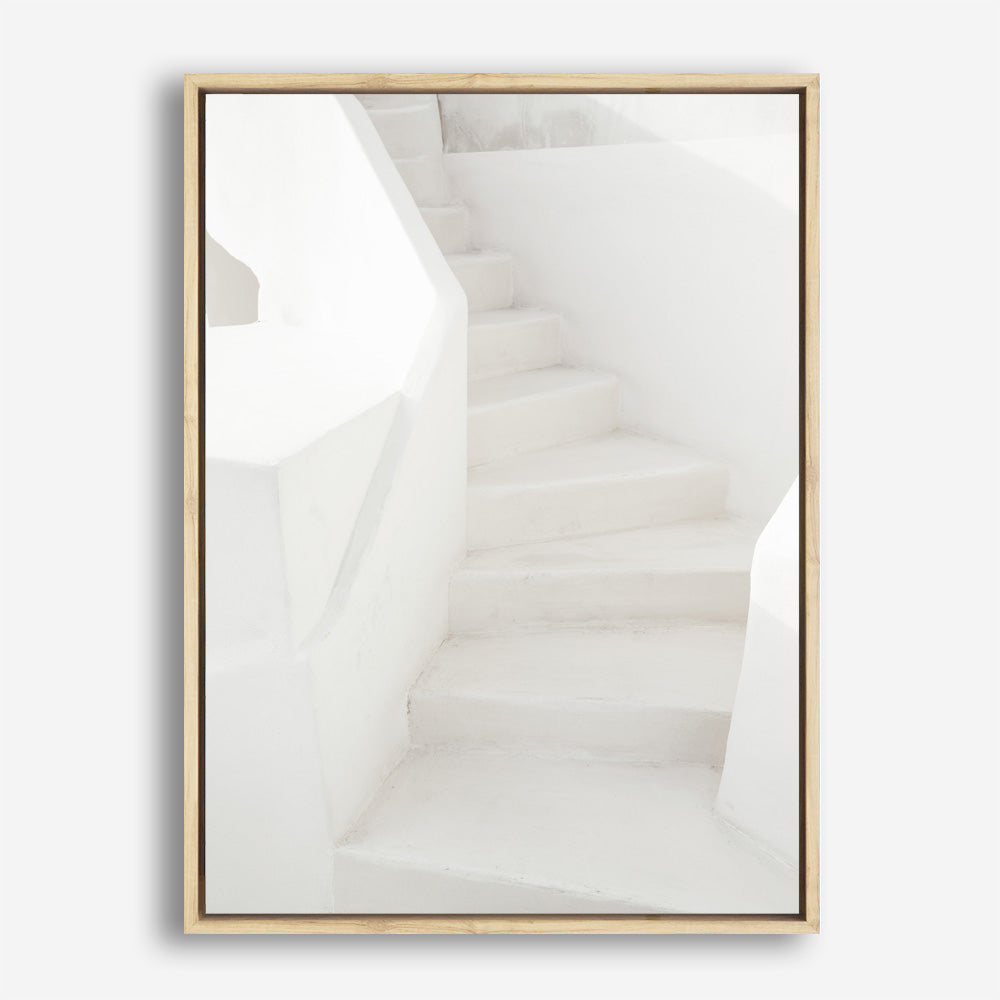 Shop Grecian Stairs Photo Canvas Print a coastal themed photography framed stretched canvas print from The Print Emporium wall artwork collection - Buy Australian made prints for the home and your interior decor space, TPE-1332-CA-35X46-NF