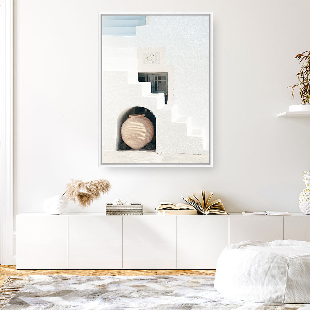Shop Grecian Vase Photo Canvas Print a coastal themed photography framed stretched canvas print from The Print Emporium wall artwork collection - Buy Australian made prints for the home and your interior decor space, TPE-1305-CA-35X46-NF