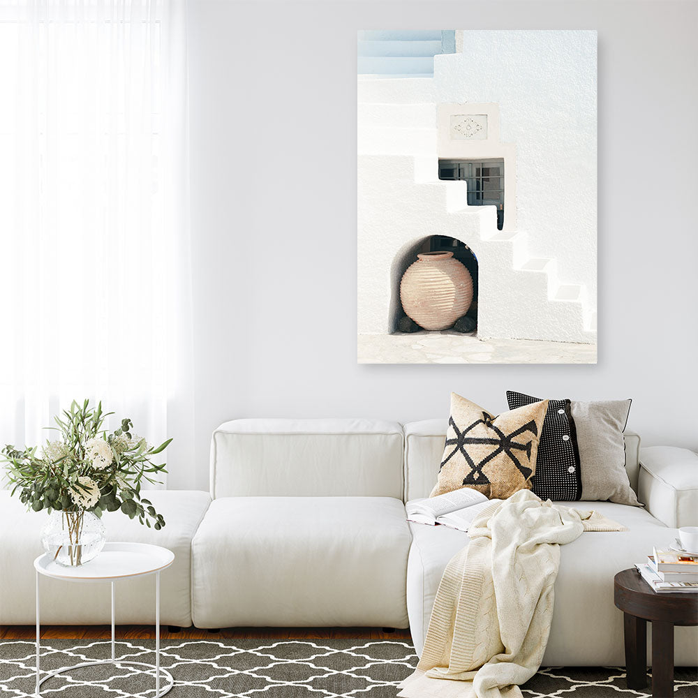 Shop Grecian Vase Photo Canvas Print a coastal themed photography framed stretched canvas print from The Print Emporium wall artwork collection - Buy Australian made prints for the home and your interior decor space, TPE-1305-CA-35X46-NF