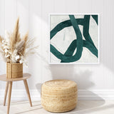 Shop Green Bow I (Square) Art Print a painted abstract themed wall art print from The Print Emporium wall artwork collection - Buy Australian made fine art painting style poster and framed prints for the home and your interior decor room, TPE-PC-PG703-AP