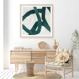 Shop Green Bow I (Square) Art Print a painted abstract themed wall art print from The Print Emporium wall artwork collection - Buy Australian made fine art painting style poster and framed prints for the home and your interior decor room, TPE-PC-PG703-AP