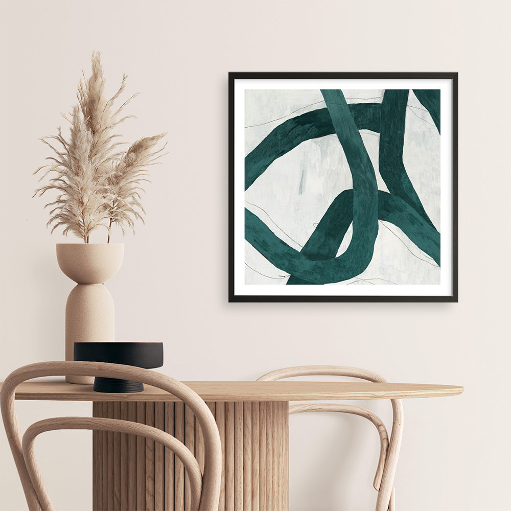 Shop Green Bow I (Square) Art Print a painted abstract themed wall art print from The Print Emporium wall artwork collection - Buy Australian made fine art painting style poster and framed prints for the home and your interior decor room, TPE-PC-PG703-AP