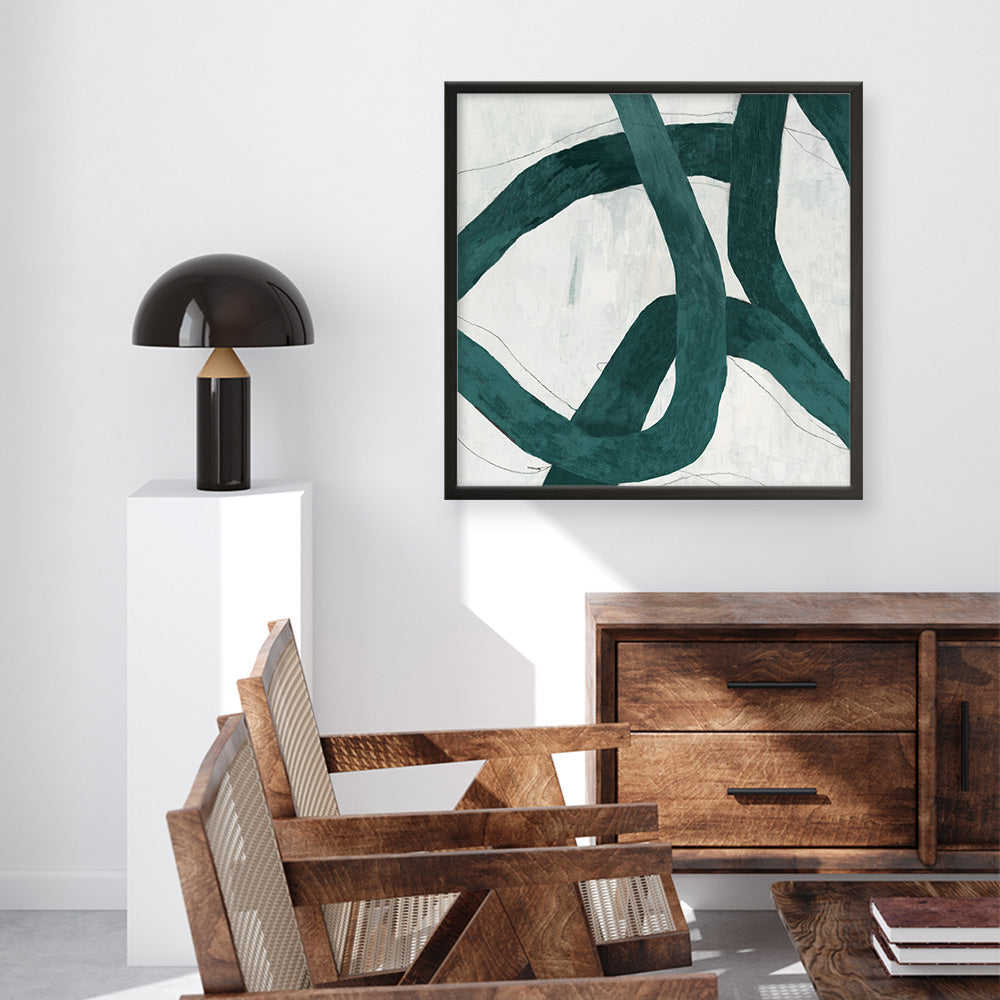 Shop Green Bow I (Square) Art Print a painted abstract themed wall art print from The Print Emporium wall artwork collection - Buy Australian made fine art painting style poster and framed prints for the home and your interior decor room, TPE-PC-PG703-AP