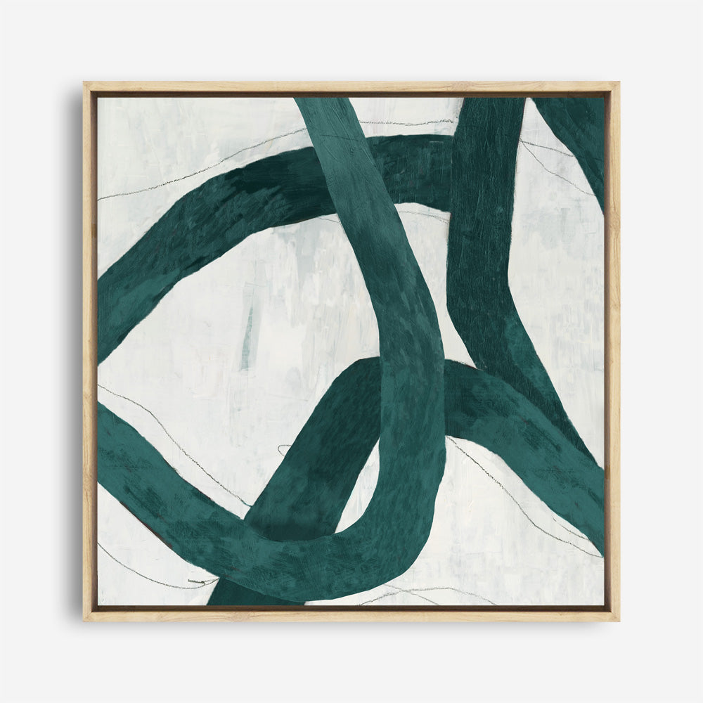 Shop Green Bow I (Square) Canvas Print a painted abstract themed framed canvas wall art print from The Print Emporium artwork collection - Buy Australian made fine art painting style stretched canvas prints for the home and your interior decor space, TPE-PC-PG703-CA-40X40-NF