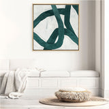 Shop Green Bow I (Square) Canvas Print a painted abstract themed framed canvas wall art print from The Print Emporium artwork collection - Buy Australian made fine art painting style stretched canvas prints for the home and your interior decor space, TPE-PC-PG703-CA-40X40-NF