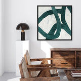 Shop Green Bow I (Square) Canvas Print a painted abstract themed framed canvas wall art print from The Print Emporium artwork collection - Buy Australian made fine art painting style stretched canvas prints for the home and your interior decor space, TPE-PC-PG703-CA-40X40-NF