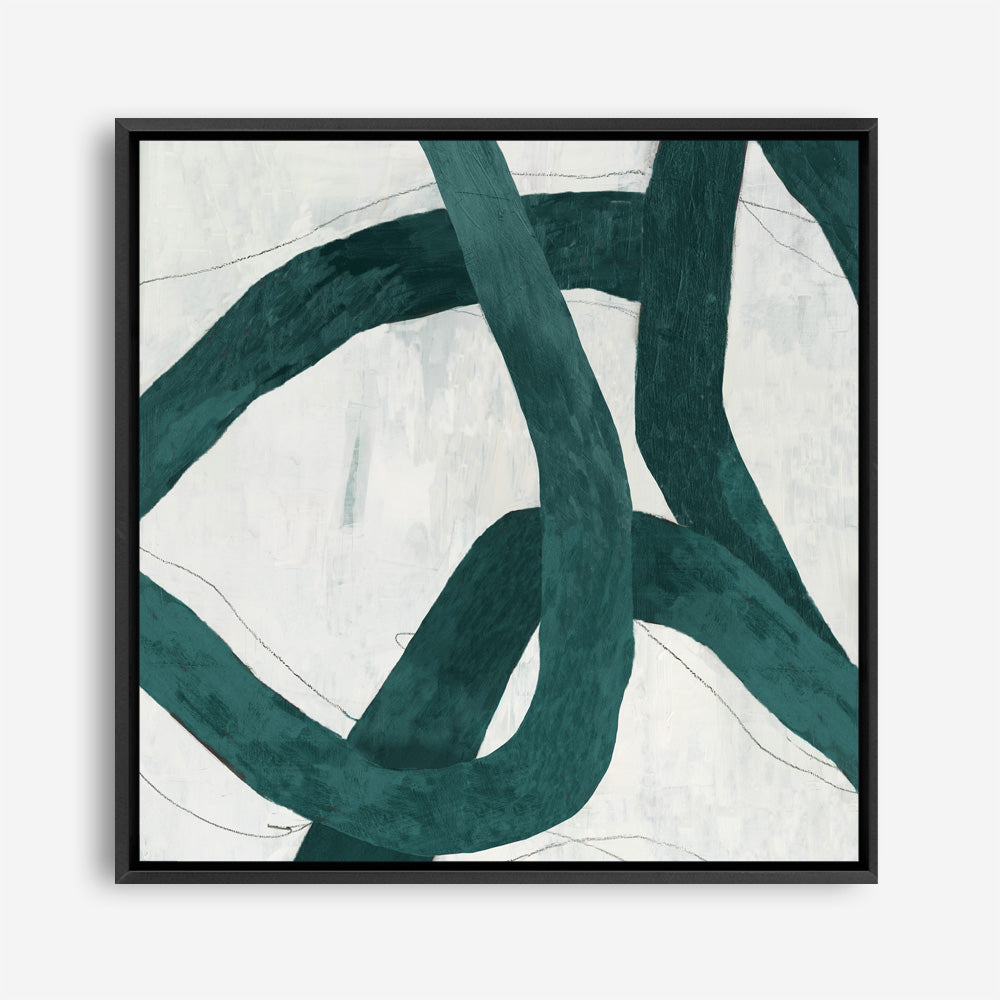 Shop Green Bow I (Square) Canvas Print a painted abstract themed framed canvas wall art print from The Print Emporium artwork collection - Buy Australian made fine art painting style stretched canvas prints for the home and your interior decor space, TPE-PC-PG703-CA-40X40-NF