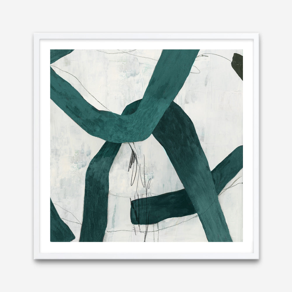 Shop Green Bow II (Square) Art Print a painted abstract themed wall art print from The Print Emporium wall artwork collection - Buy Australian made fine art painting style poster and framed prints for the home and your interior decor room, TPE-PC-PG704-AP