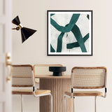 Shop Green Bow II (Square) Art Print a painted abstract themed wall art print from The Print Emporium wall artwork collection - Buy Australian made fine art painting style poster and framed prints for the home and your interior decor room, TPE-PC-PG704-AP