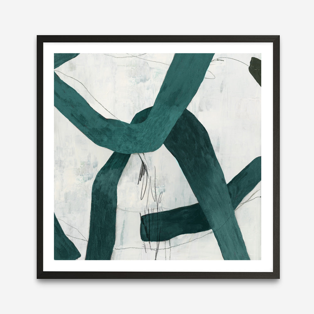 Shop Green Bow II (Square) Art Print a painted abstract themed wall art print from The Print Emporium wall artwork collection - Buy Australian made fine art painting style poster and framed prints for the home and your interior decor room, TPE-PC-PG704-AP