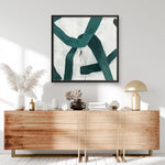 Shop Green Bow II (Square) Art Print a painted abstract themed wall art print from The Print Emporium wall artwork collection - Buy Australian made fine art painting style poster and framed prints for the home and your interior decor room, TPE-PC-PG704-AP