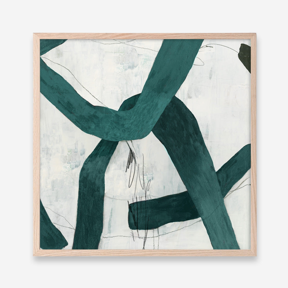 Shop Green Bow II (Square) Art Print a painted abstract themed wall art print from The Print Emporium wall artwork collection - Buy Australian made fine art painting style poster and framed prints for the home and your interior decor room, TPE-PC-PG704-AP