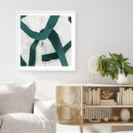 Shop Green Bow II (Square) Art Print a painted abstract themed wall art print from The Print Emporium wall artwork collection - Buy Australian made fine art painting style poster and framed prints for the home and your interior decor room, TPE-PC-PG704-AP