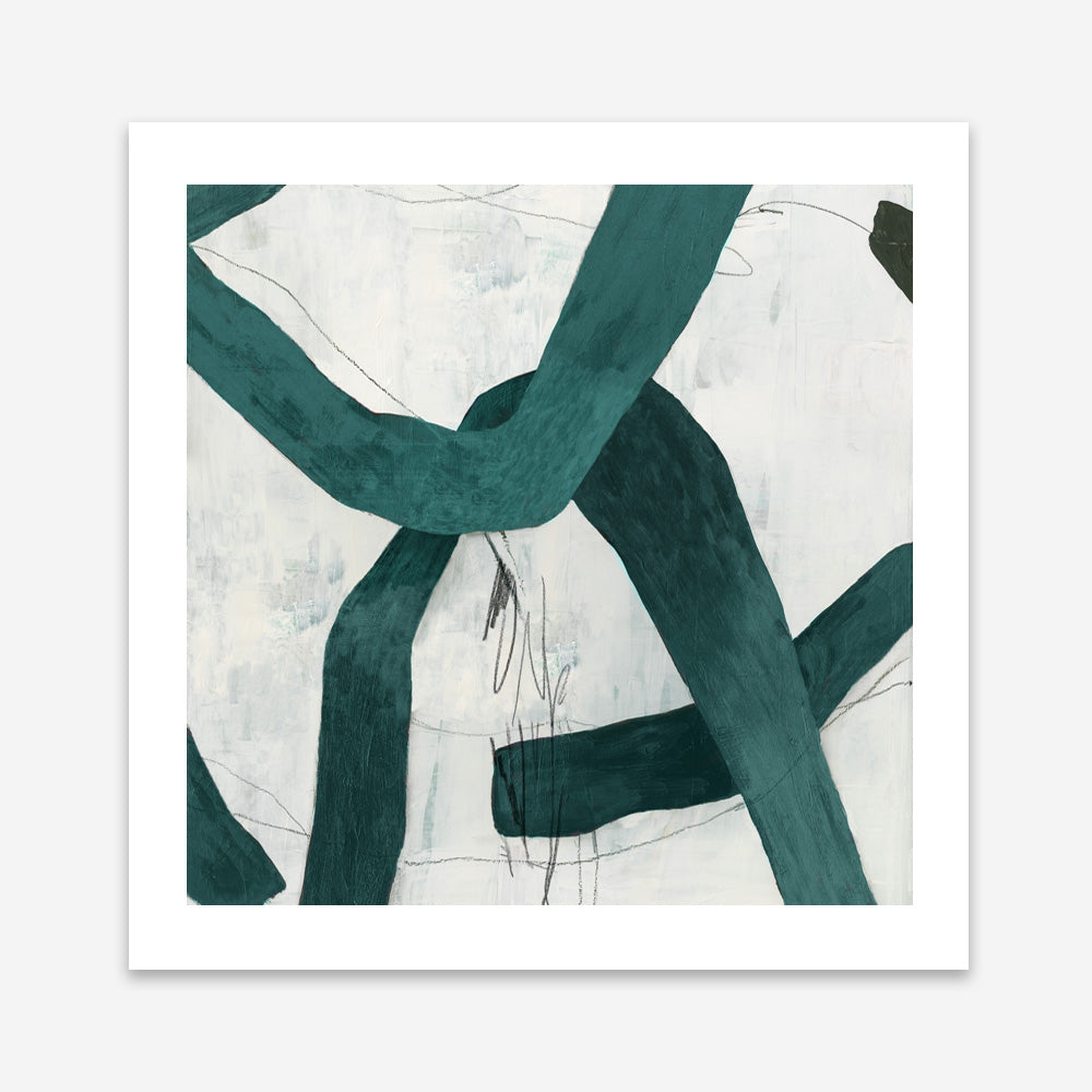 Shop Green Bow II (Square) Art Print a painted abstract themed wall art print from The Print Emporium wall artwork collection - Buy Australian made fine art painting style poster and framed prints for the home and your interior decor room, TPE-PC-PG704-AP