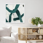 Shop Green Bow II (Square) Art Print a painted abstract themed wall art print from The Print Emporium wall artwork collection - Buy Australian made fine art painting style poster and framed prints for the home and your interior decor room, TPE-PC-PG704-AP