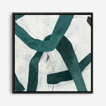 Shop Green Bow II (Square) Canvas Print a painted abstract themed framed canvas wall art print from The Print Emporium artwork collection - Buy Australian made fine art painting style stretched canvas prints for the home and your interior decor space, TPE-PC-PG704-CA-40X40-NF