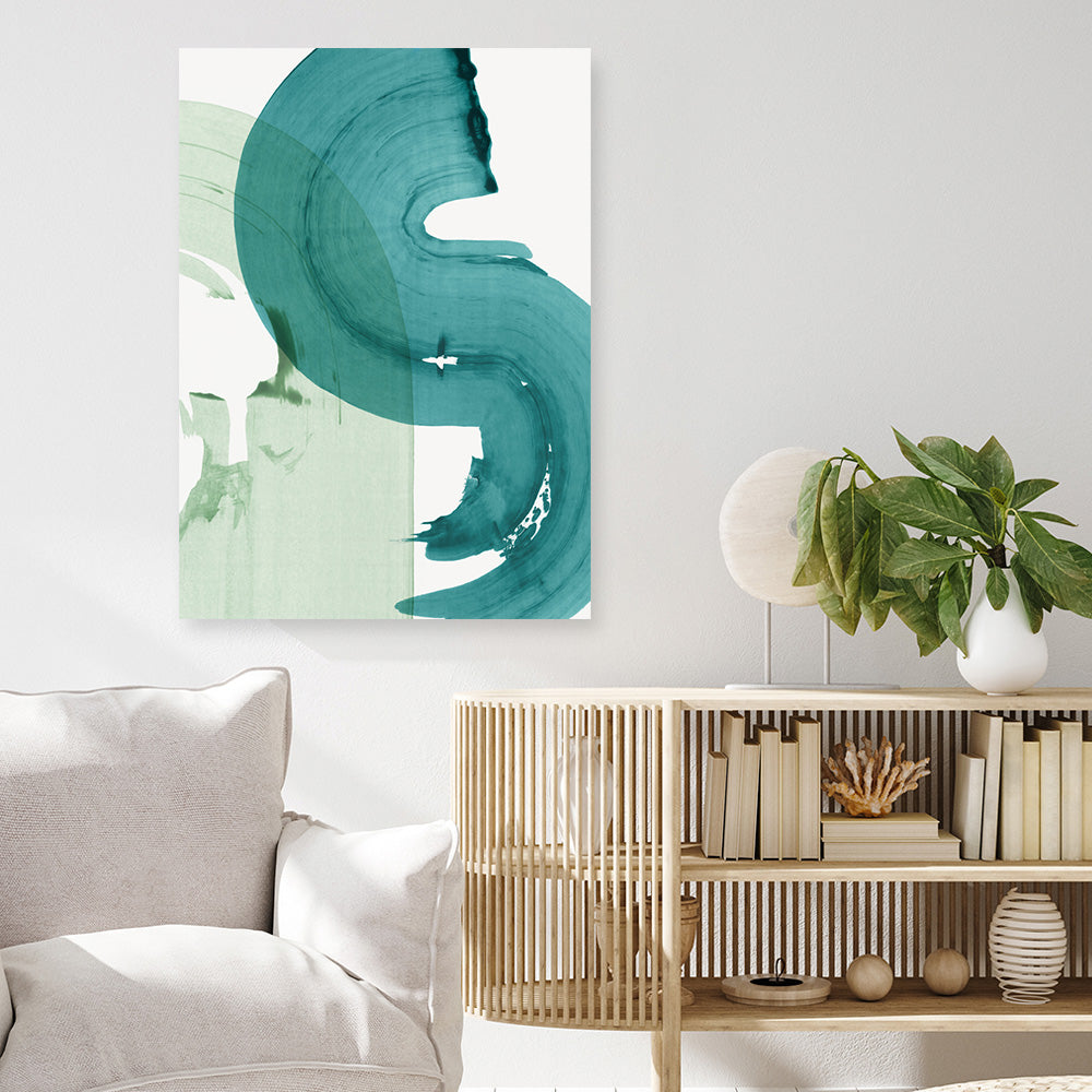 Shop Green Movement I Canvas Print a painted abstract themed framed canvas wall art print from The Print Emporium artwork collection - Buy Australian made fine art painting style stretched canvas prints for the home and your interior decor space, TPE-PC-PI463-CA-35X46-NF