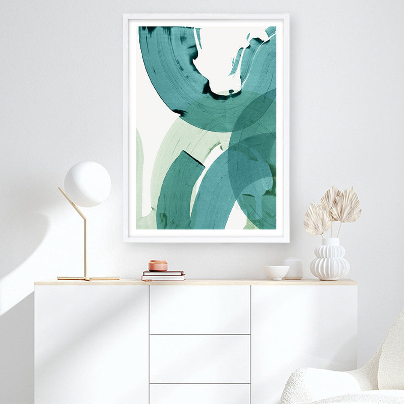 Shop Green Movement II Art Print a painted abstract themed wall art print from The Print Emporium wall artwork collection - Buy Australian made fine art painting style poster and framed prints for the home and your interior decor room, TPE-PC-PI464-AP