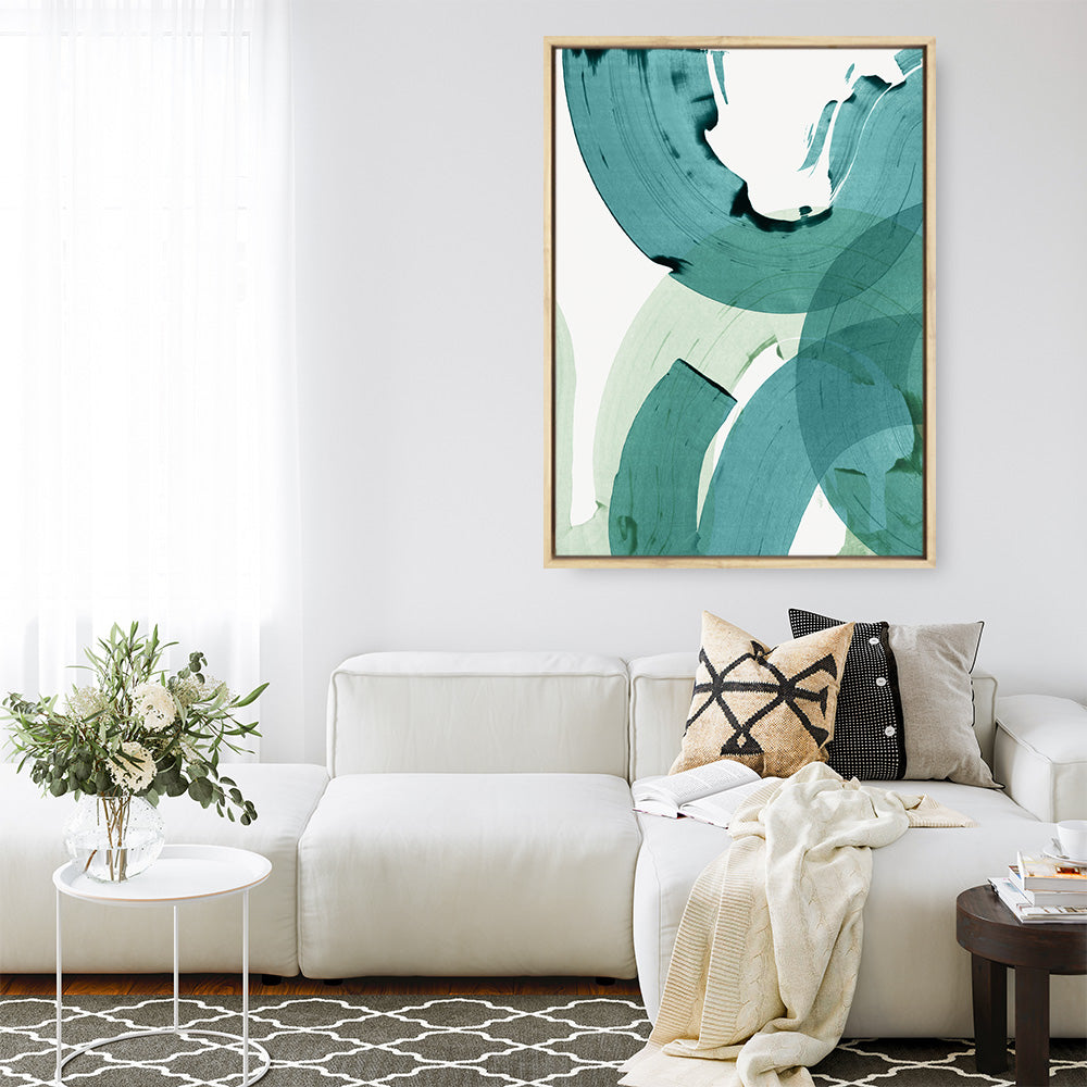 Shop Green Movement II Canvas Print a painted abstract themed framed canvas wall art print from The Print Emporium artwork collection - Buy Australian made fine art painting style stretched canvas prints for the home and your interior decor space, TPE-PC-PI464-CA-35X46-NF