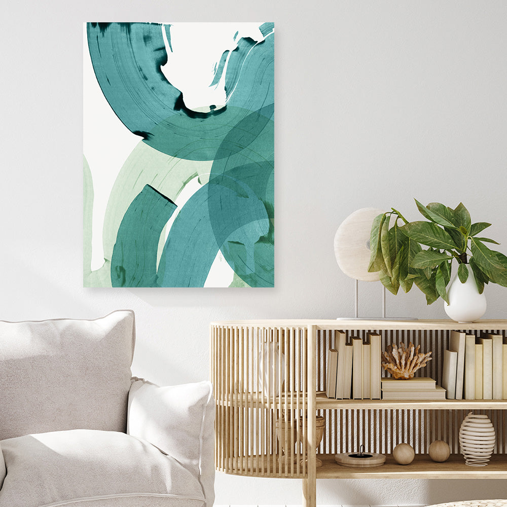 Shop Green Movement II Canvas Print a painted abstract themed framed canvas wall art print from The Print Emporium artwork collection - Buy Australian made fine art painting style stretched canvas prints for the home and your interior decor space, TPE-PC-PI464-CA-35X46-NF