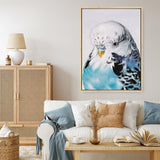 Shop Henry The Budgerigar Canvas Print a painted bird themed framed canvas wall art print from The Print Emporium artwork collection - Buy Australian made fine art painting style stretched canvas prints for the home and your interior decor space, TPE-177-CA-35X46-NF