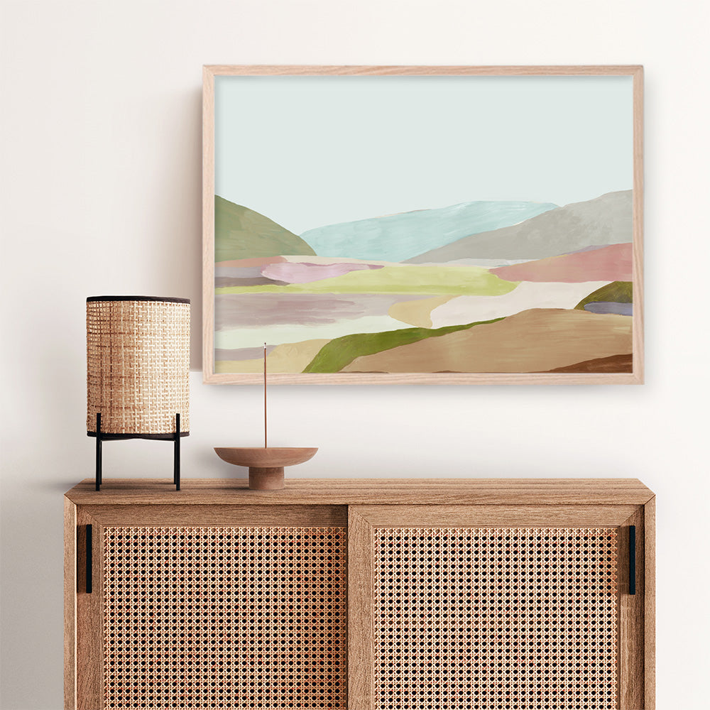 Shop Hills of Light I Art Print a painted abstract themed wall art print from The Print Emporium wall artwork collection - Buy Australian made fine art painting style poster and framed prints for the home and your interior decor room, TPE-PC-RF345-AP