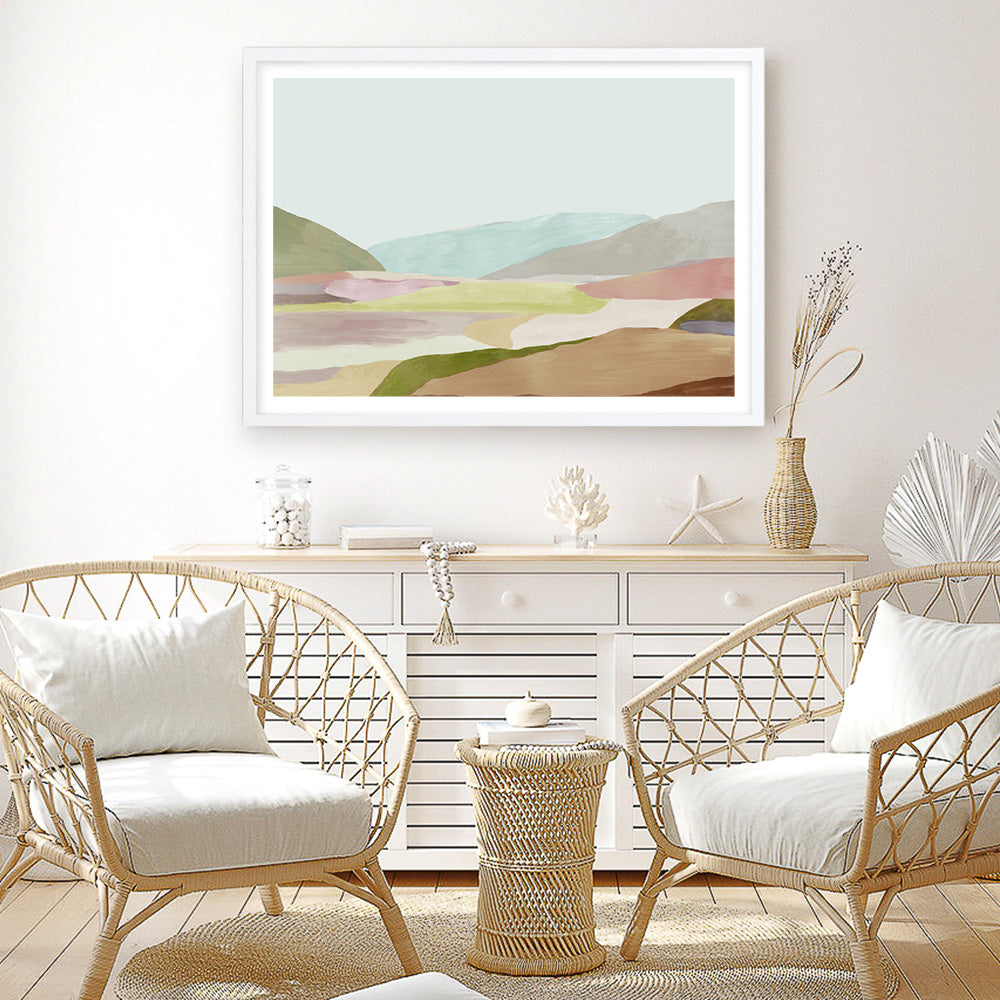 Shop Hills of Light I Art Print a painted abstract themed wall art print from The Print Emporium wall artwork collection - Buy Australian made fine art painting style poster and framed prints for the home and your interior decor room, TPE-PC-RF345-AP