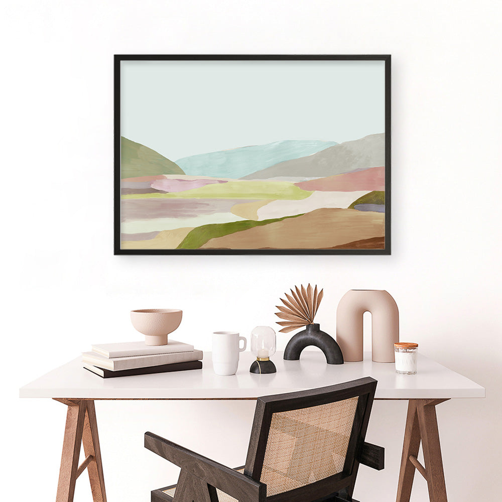 Shop Hills of Light I Art Print a painted abstract themed wall art print from The Print Emporium wall artwork collection - Buy Australian made fine art painting style poster and framed prints for the home and your interior decor room, TPE-PC-RF345-AP