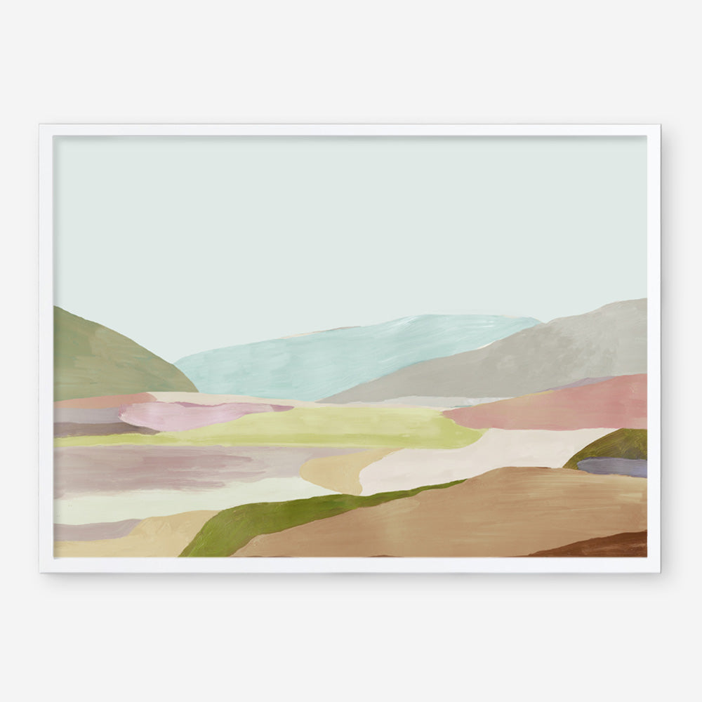 Shop Hills of Light I Art Print a painted abstract themed wall art print from The Print Emporium wall artwork collection - Buy Australian made fine art painting style poster and framed prints for the home and your interior decor room, TPE-PC-RF345-AP