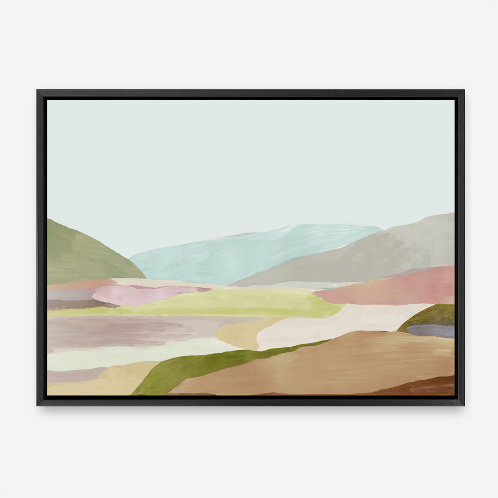 Shop Hills of Light I Canvas Print a painted abstract themed framed canvas wall art print from The Print Emporium artwork collection - Buy Australian made fine art painting style stretched canvas prints for the home and your interior decor space, TPE-PC-RF345-CA-35X46-NF
