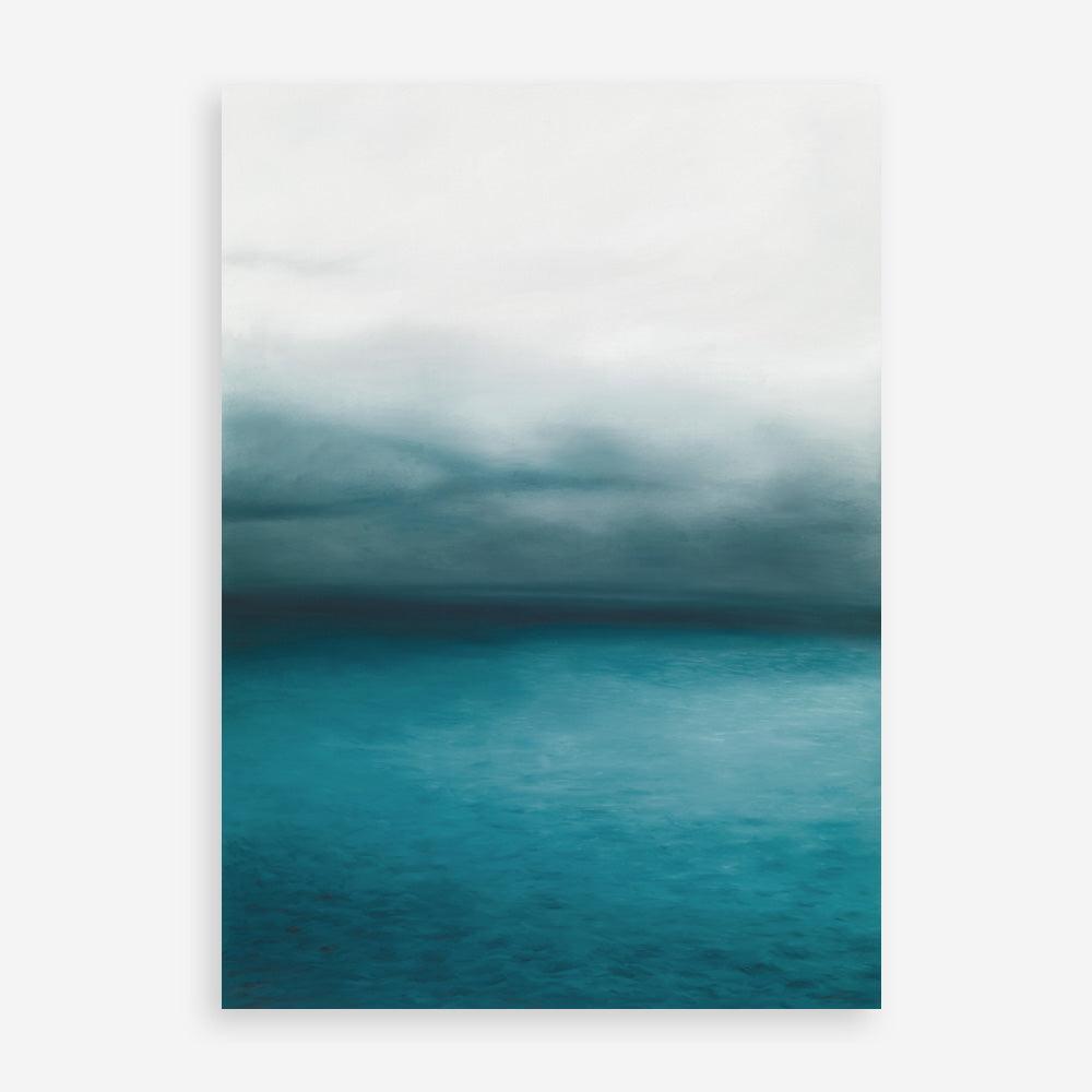 Shop Horizon Art Print a teal aqua abstract toned abstract coastal themed painted wall art print from The Print Emporium wall artwork collection - Buy Australian made fine art painting style poster and framed prints for the home and your interior decor room, TPE-045-AP