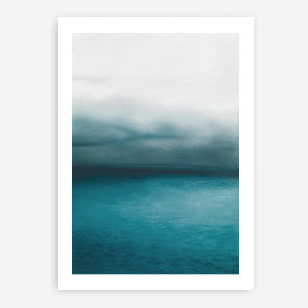 Shop Horizon Art Print a teal aqua abstract toned abstract coastal themed painted wall art print from The Print Emporium wall artwork collection - Buy Australian made fine art painting style poster and framed prints for the home and your interior decor room, TPE-045-AP