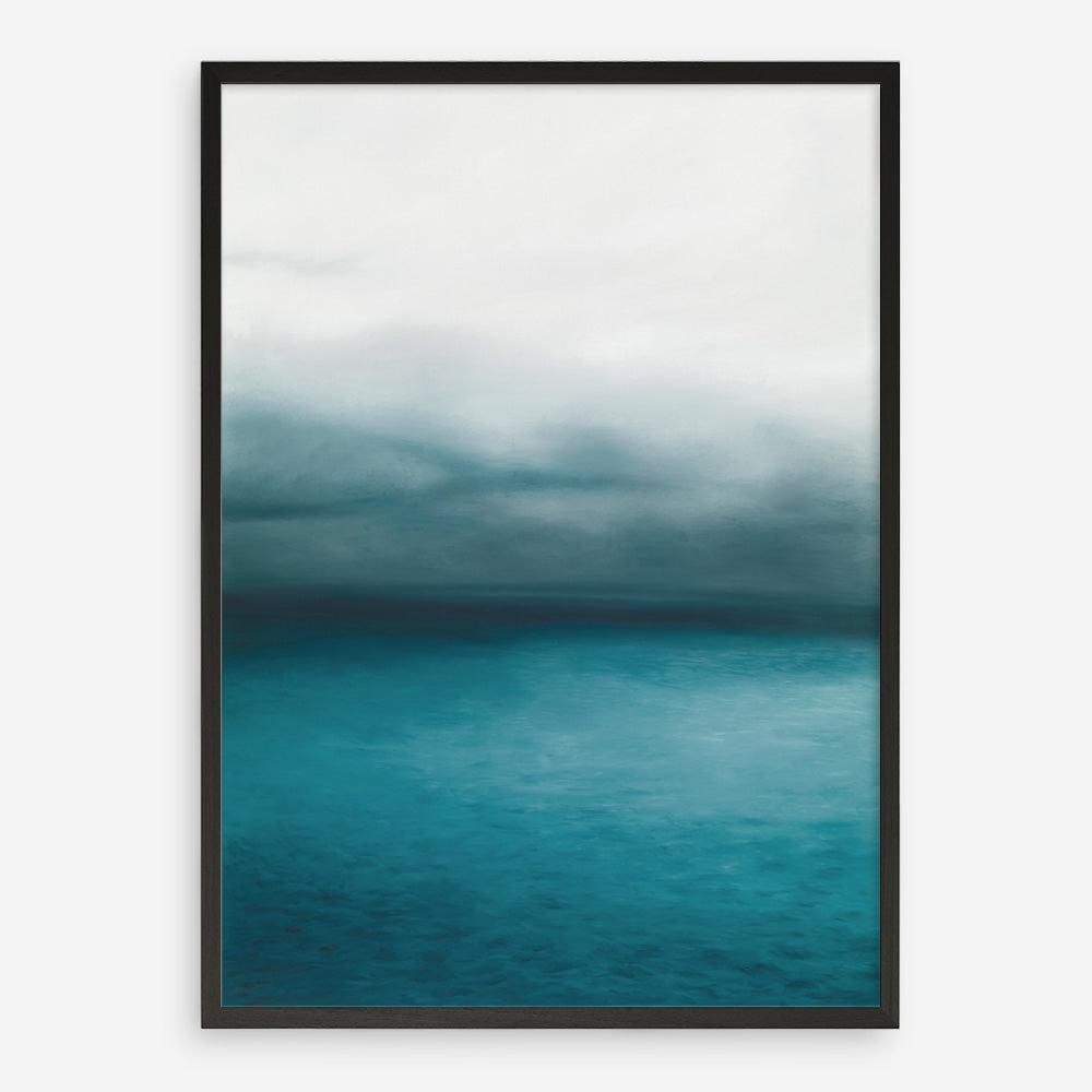 Shop Horizon Art Print a teal aqua abstract toned abstract coastal themed painted wall art print from The Print Emporium wall artwork collection - Buy Australian made fine art painting style poster and framed prints for the home and your interior decor room, TPE-045-AP