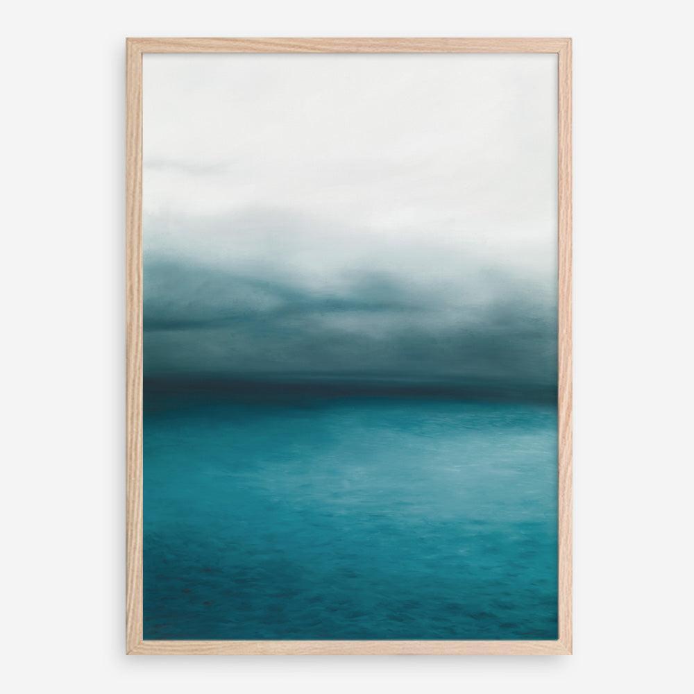 Shop Horizon Art Print a teal aqua abstract toned abstract coastal themed painted wall art print from The Print Emporium wall artwork collection - Buy Australian made fine art painting style poster and framed prints for the home and your interior decor room, TPE-045-AP