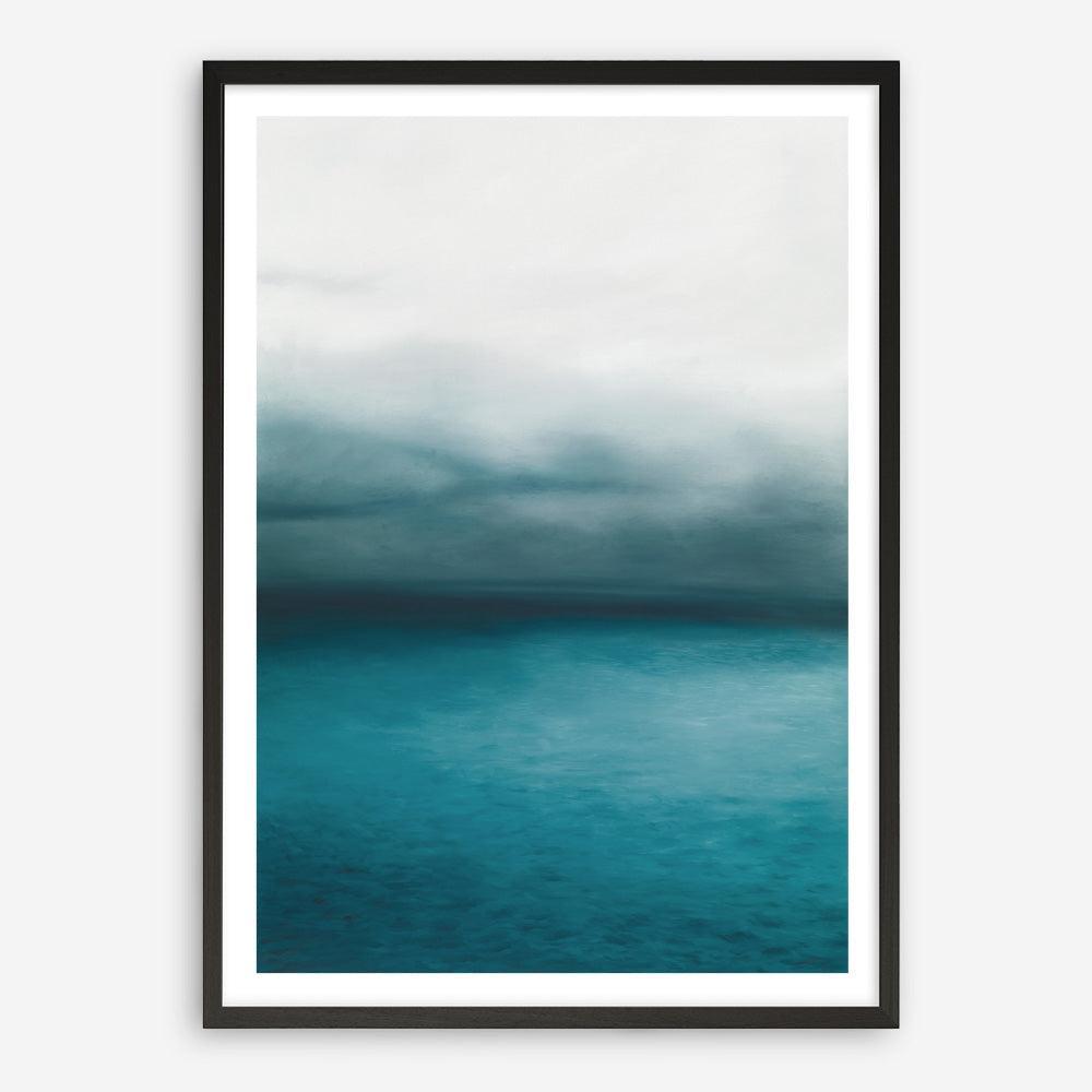 Shop Horizon Art Print a teal aqua abstract toned abstract coastal themed painted wall art print from The Print Emporium wall artwork collection - Buy Australian made fine art painting style poster and framed prints for the home and your interior decor room, TPE-045-AP